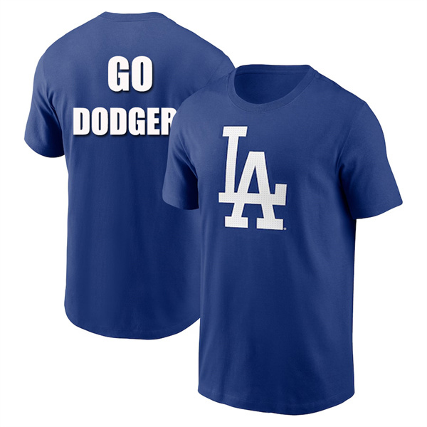 Men's Los Angeles Dodgers Go Dodgers Blue 2024 Fan Limited T-Shirt （1pc Limited Each Order)