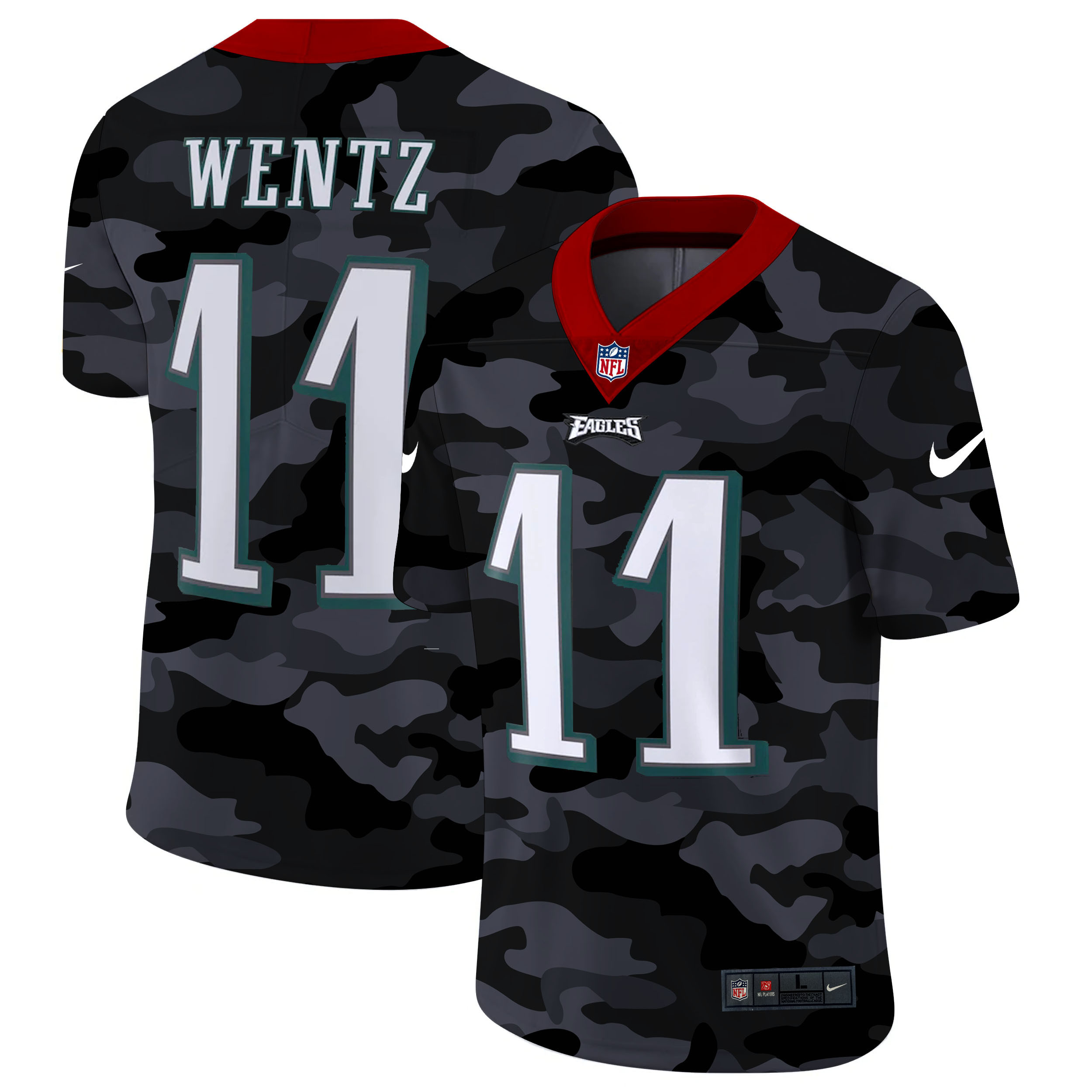 Men's Philadelphia Eagles #11 Carson Wentz 2020 Camo Limited Stitched NFL Jersey