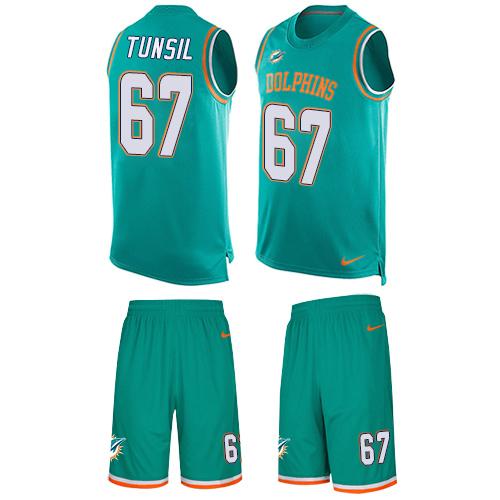 Nike Dolphins #67 Laremy Tunsil Aqua Green Team Color Men's Stitched NFL Limited Tank Top Suit Jersey
