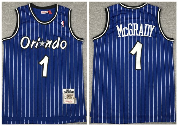 Men's Orlando Magic #1 Tracy McGrady 2003-04 Blue Stitched NBA Jersey