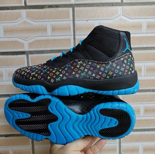 Men's Air Jordan AJ11 Black and Blue shoes 20200100069