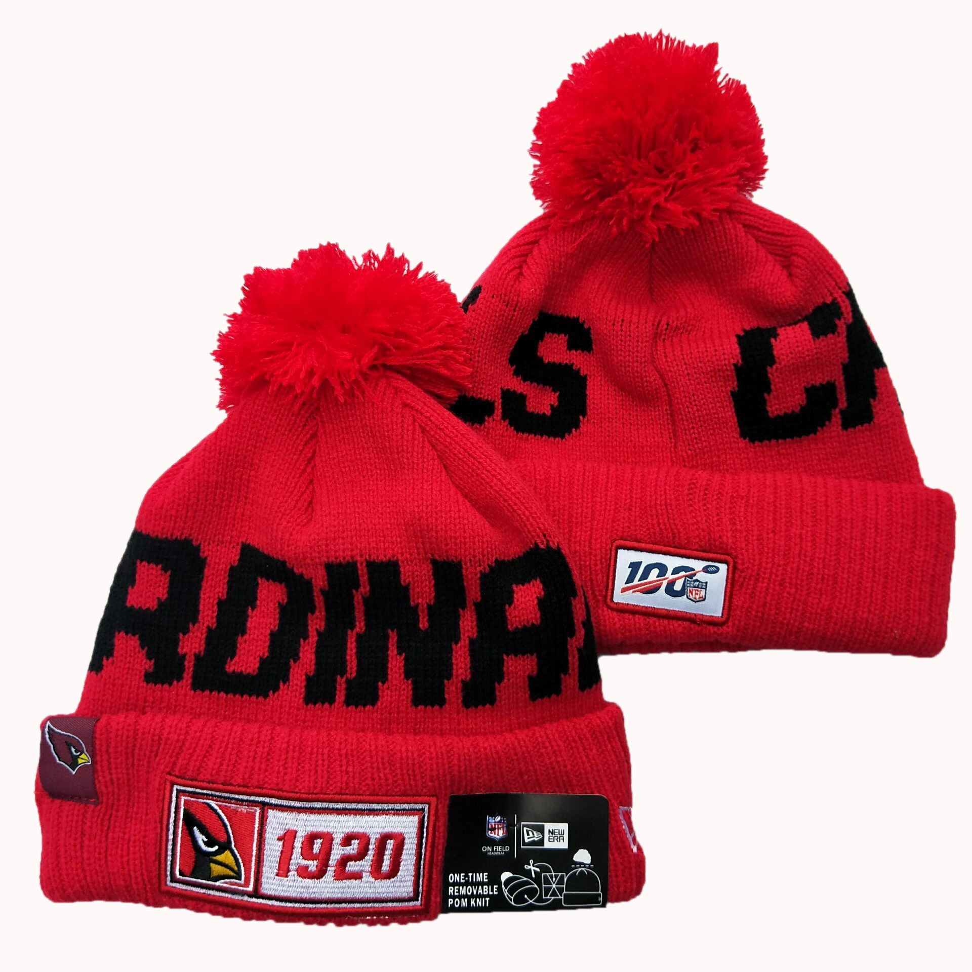 NFL Arizona Cardinals New Era 2019 Sideline Road Reverse Sport Knit Hats 018