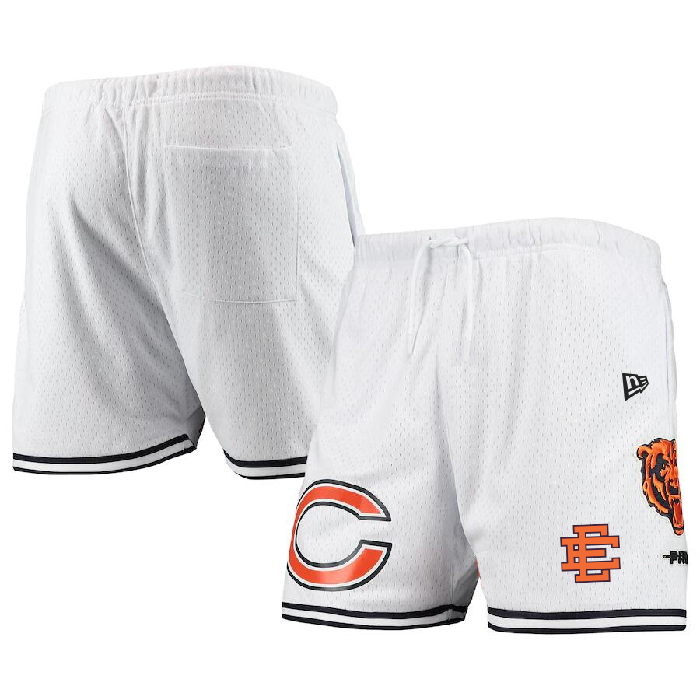 Men's Chicago Bears Pro White/Black Mesh Shorts [NFL_Shorts_BEARS ...
