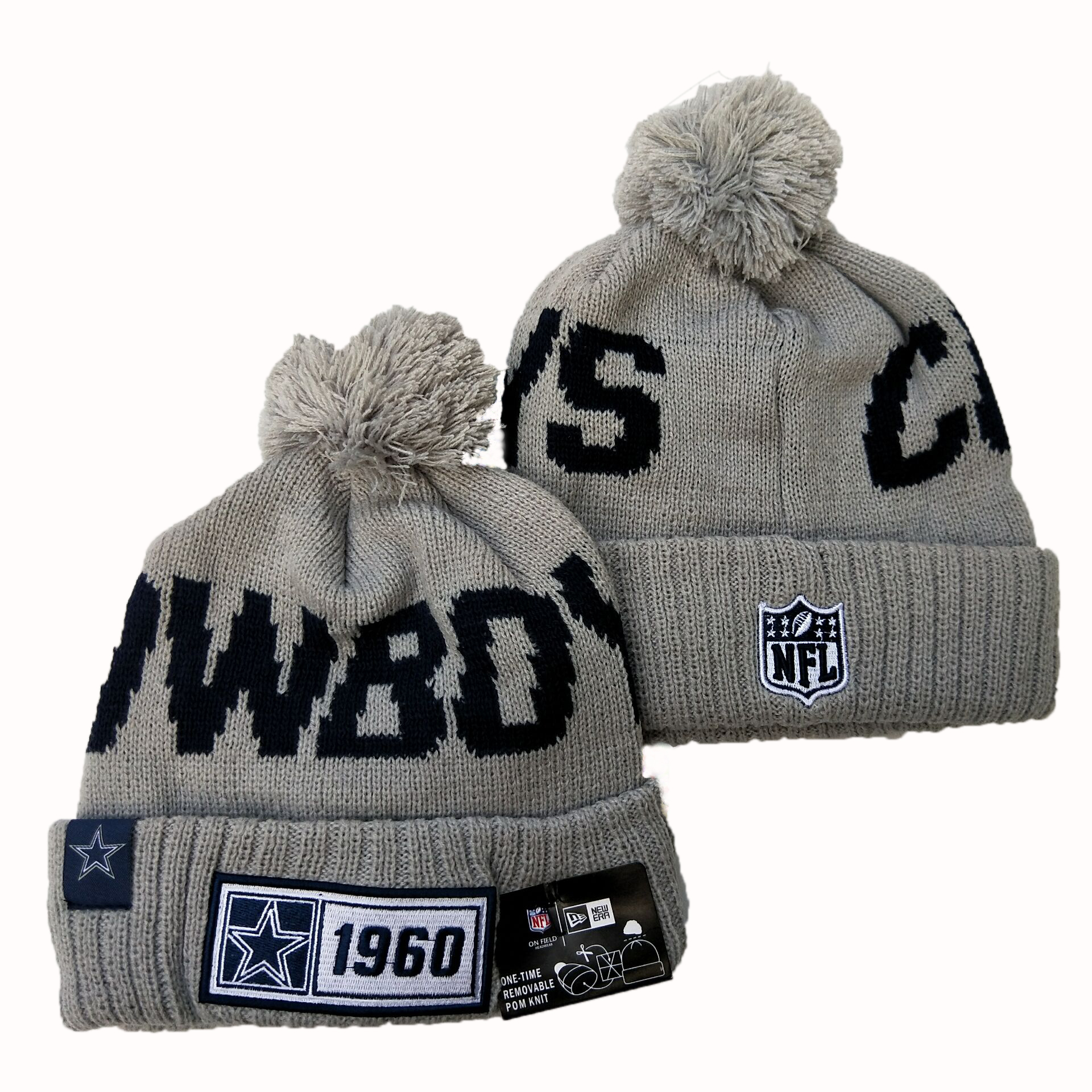 NFL Dallas Cowboys New Era 2019 Sideline Road Reverse Sport Knit Hats 056