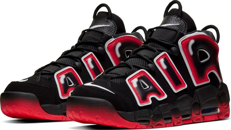 Men's Air Jordan Pippen More Uptempo black red Classic Basketball Shoes 202001009116