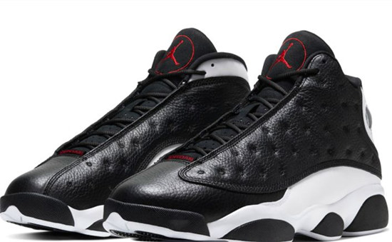 Men's Air Jordan AJ13 Retro Black and White Shoes 2020016699