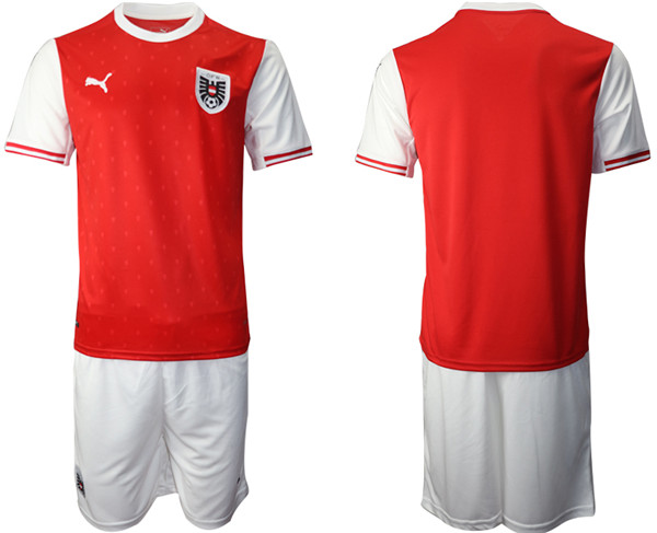 Men's Austria Custom Euro 2021 Soccer Jersey and Shorts (Check description if you want Women or Youth size)