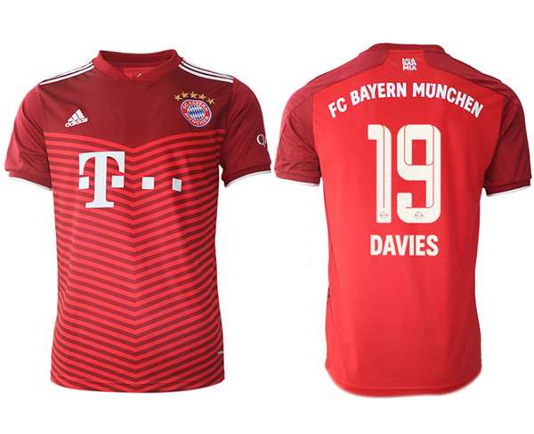 Men's FC Bayern München #19 Alphonso Davies Red Home Soccer Jersey