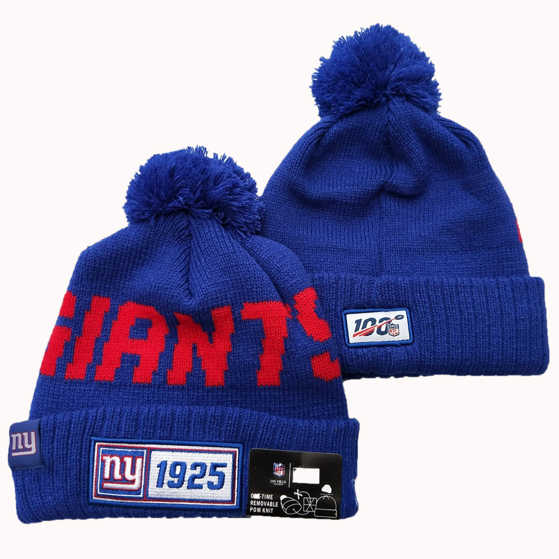NFL New York Giants New Era 2019 Sideline Road Reverse Sport Knit Hats 047