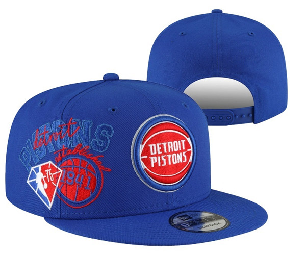 Detroit Pistons Stitched Snapback 75th Anniversary Hats 005