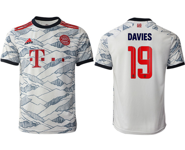 Men's FC Bayern München #19 Alphonso Davies White Away Soccer Jersey