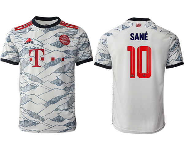 Men's FC Bayern München #10 Leroy Sané White Away Soccer Jersey