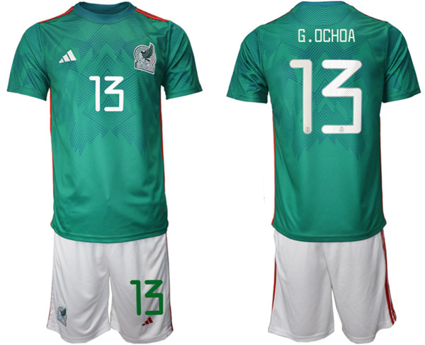 Men's Mexico #13 G.ochoa Green Home Soccer Jersey Suit