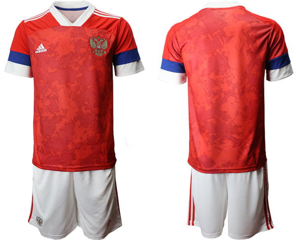 Men's Russia Custom Euro 2021 Soccer Red Jersey and Shorts (Check description if you want Women or Youth size)