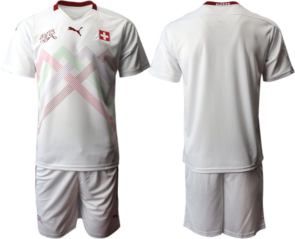 Men's Switzerland Custom Euro 2021 Soccer Jersey and Shorts (Check description if you want Women or Youth size)