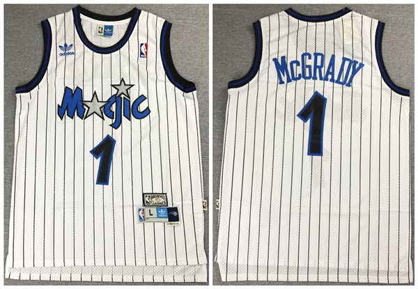 Men's Orlando Magic #1 Tracy McGrady White Throwback Stitched NBA Jersey