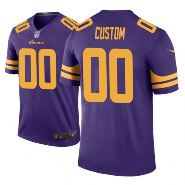 Men's Minnesota Vikings Customized Purple Color Rush NFL Stitched Limited Jersey (Check description if you want Women or Youth size)