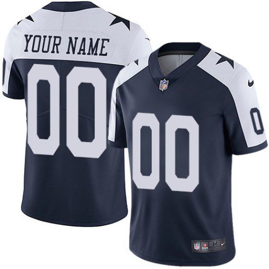 Men's Dallas Cowboys Customized Throwback Blue Team Color Vapor Untouchable Limited Stitched NFL Jersey (Check description if you want Women or Youth size)