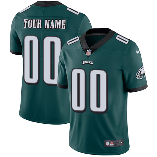 Youth Philadelphia Eagles Customized Midnight Green Team Color Vapor Untouchable Limited Stitched NFL Jersey