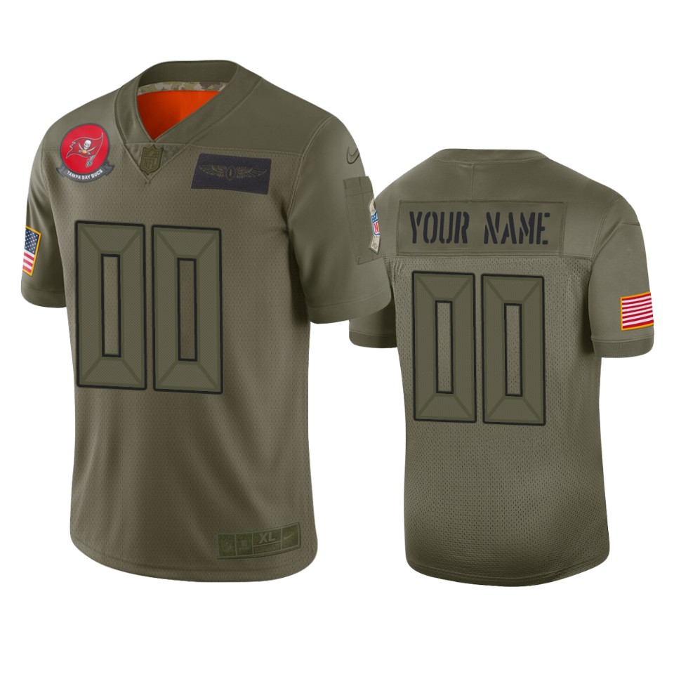 Men's Tampa Bay Buccaneers Customized 2019 Camo Salute To Service Limited Stitched NFL Jersey (Check description if you want Women or Youth size)