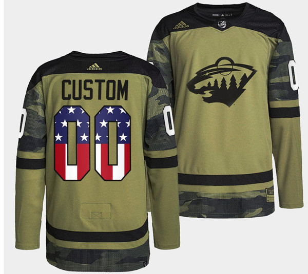 Men's Minnesota Wild Military Appreciation Night Camo Custom Name Number Size Stitched Jersey