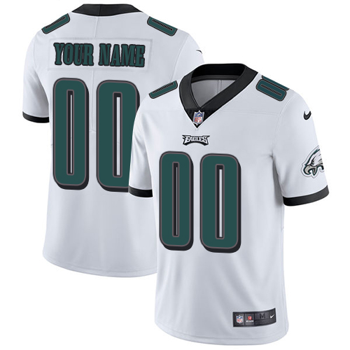 Men's Philadelphia Eagles Customized White Vapor Untouchable NFL Stitched Limited Jersey (Check description if you want Women or Youth size)