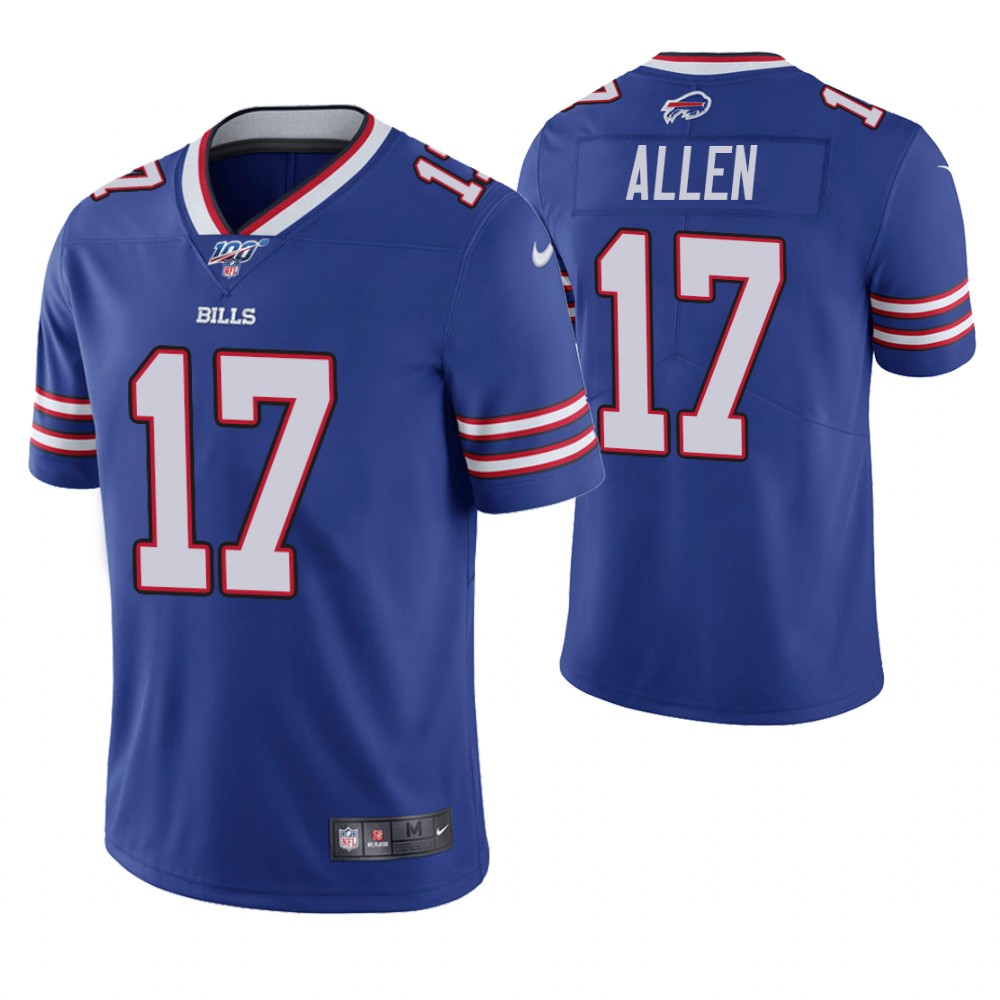 Men's Buffalo Bills Customized Blue 100Th Anniversary NFL Stitched Limited Jersey (Check description if you want Women or Youth size)