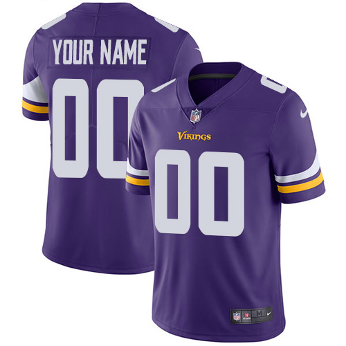 Men's Minnesota Vikings Customized Purple Team Color Vapor Untouchable Limited Stitched NFL Jersey (Check description if you want Women or Youth size)