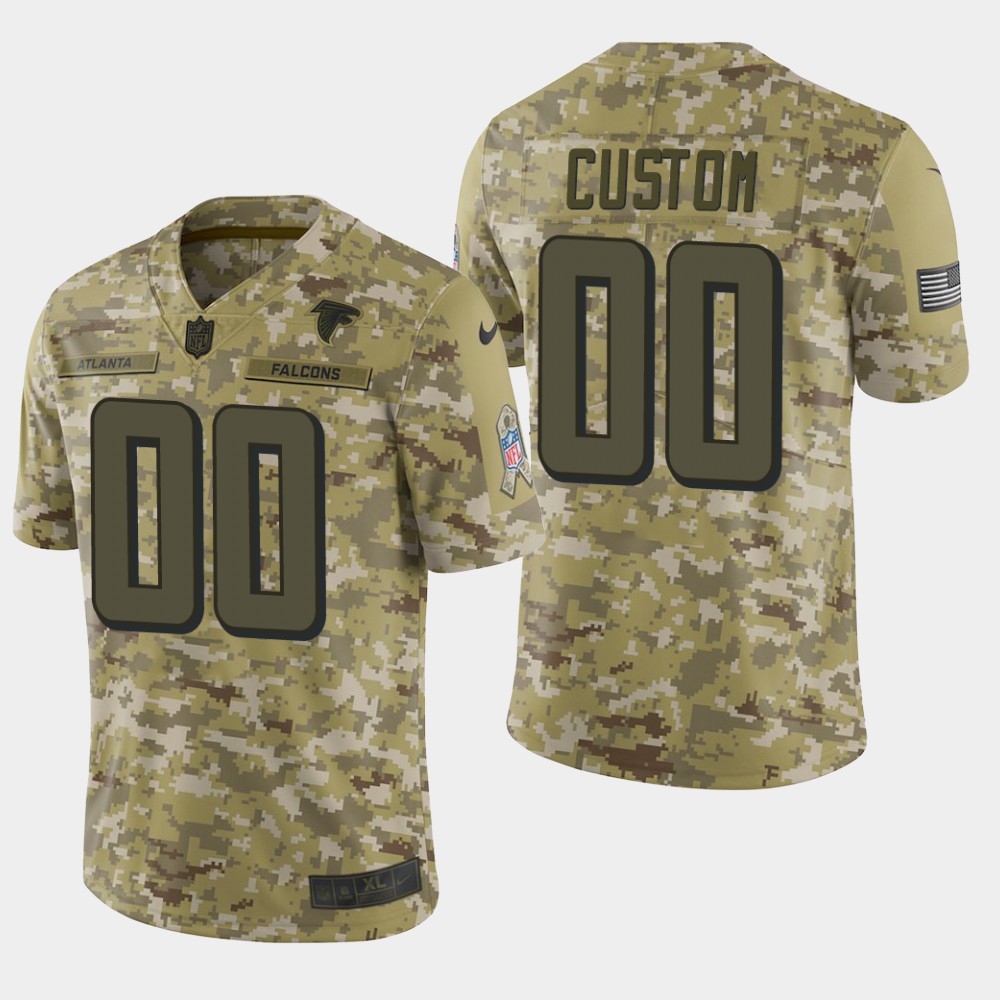 Men's Atlanta Falcons Customized Camo Salute To Service NFL Stitched Limited Jersey (Check description if you want Women or Youth size)
