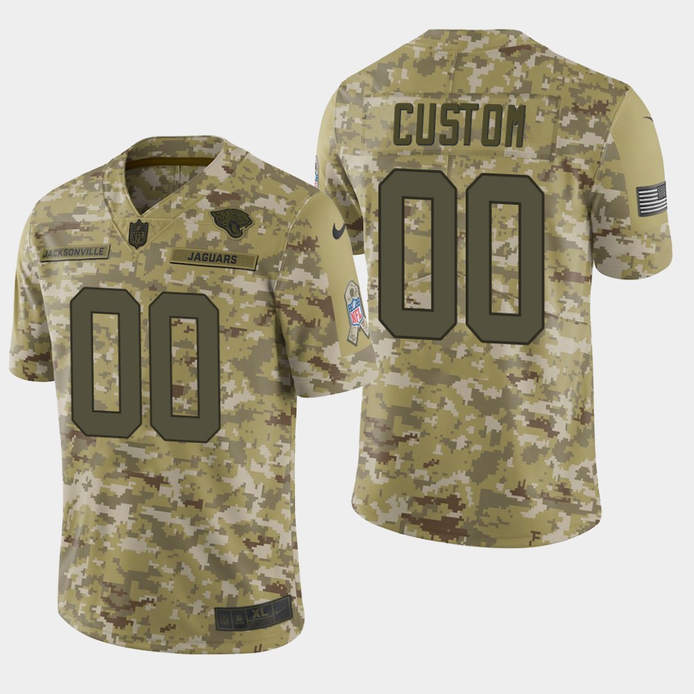 Men's Jacksonville Jaguars Customized Camo Salute To Service NFL Stitched Limited Jersey (Check description if you want Women or Youth size)