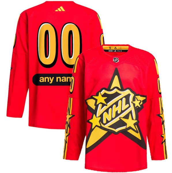Men's Custom All-Star Game 2024 Red Primegreen Stitched Hockey Jersey