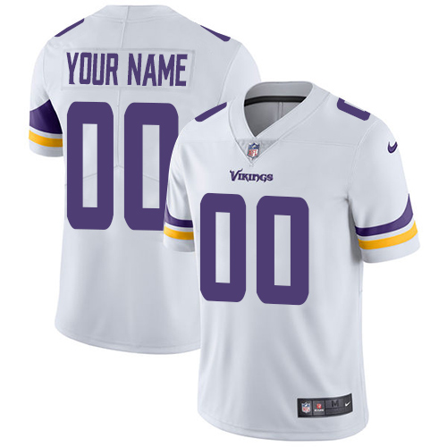 Men's Minnesota Vikings Customized White Vapor Untouchable NFL Stitched Limited Jersey (Check description if you want Women or Youth size)