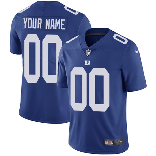 Men's New York Giants Customized Royal Blue Team Color Vapor Untouchable Limited Stitched NFL Jersey (Check description if you want Women or Youth size)