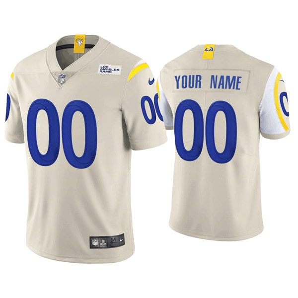 Men's Los Angeles Rams Customized Vapor Bone NFL Stitched Limited Jersey (Check description if you want Women or Youth size)