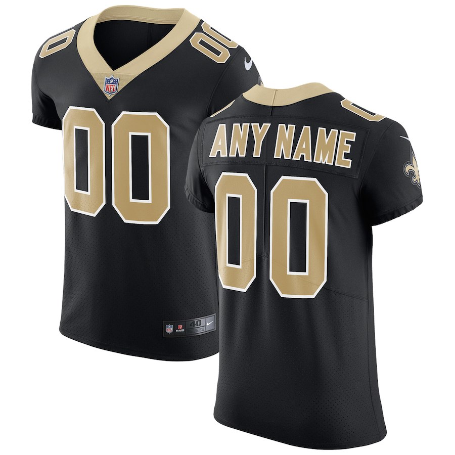 Men's New Orleans Saints Nike Black Vapor Untouchable Custom Elite Stitched NFL Jersey (Check description if you want Women or Youth size)