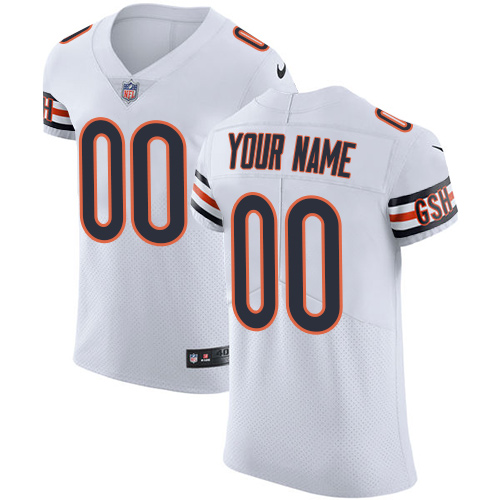 Men's Chicago Bears White Vapor Untouchable Custom Elite NFL Stitched Jersey (Check description if you want Women or Youth size)
