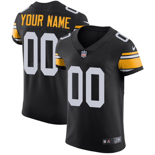 Men's Pittsburgh Steelers Black Alternate Vapor Untouchable Custom Elite NFL Stitched Jersey (Check description if you want Women or Youth size)
