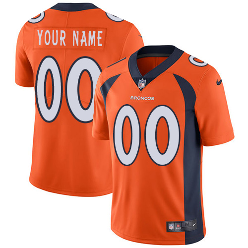 Men's Denver Broncos Customized Orange Team Color Vapor Untouchable Limited Stitched NFL Jersey (Check description if you want Women or Youth size)