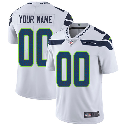Youth Seattle Seahawks Customized White Limited Stitched Jersey (Check description if you want Women or Youth size)