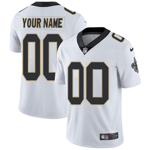 Men's New Orleans Saints Customized White Vapor Untouchable NFL Stitched Limited Jersey (Check description if you want Women or Youth size)