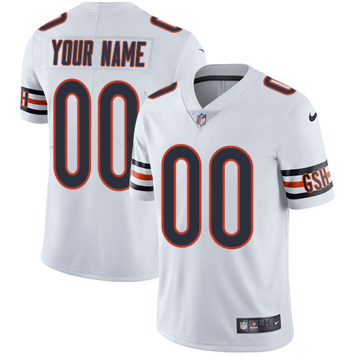 Men's Chicago Bears Customized White Vapor Untouchable NFL Stitched Limited Jersey (Check description if you want Women or Youth size)