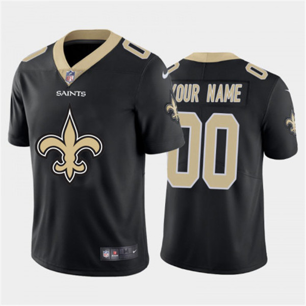 Men's New Orleans Saints Customized Black 2020 Team Big Logo Stitched Limited Jersey (Check description if you want Women or Youth size)