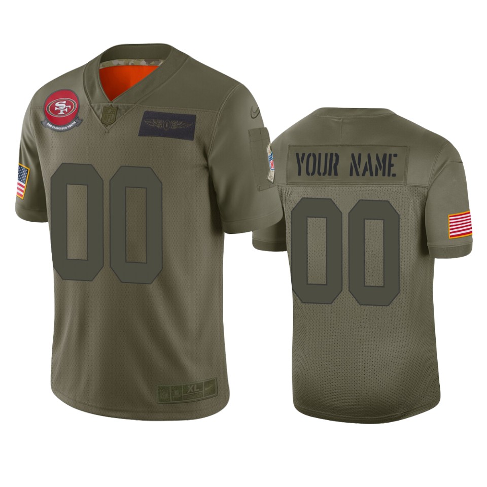 Men's San Francisco 49ers Customized 2019 Camo Salute To Service Limited Stitched NFL Jersey (Check description if you want Women or Youth size)