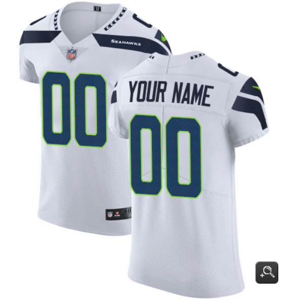 Youth Seattle Seahawks Customized White Limited Stitched Jersey (Check description if you want Women or Youth size)