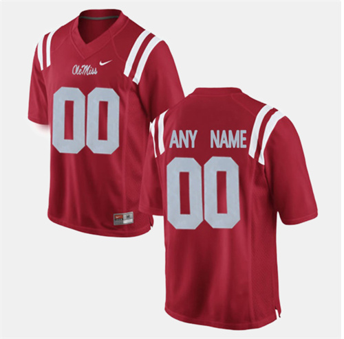 Men's Ole Miss Rebels Red Custom Stitched Jersey