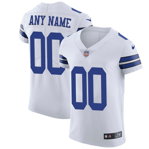 Men's Dallas Cowboys White Vapor Untouchable Custom Elite NFL Stitched Jersey (Check description if you want Women or Youth size)