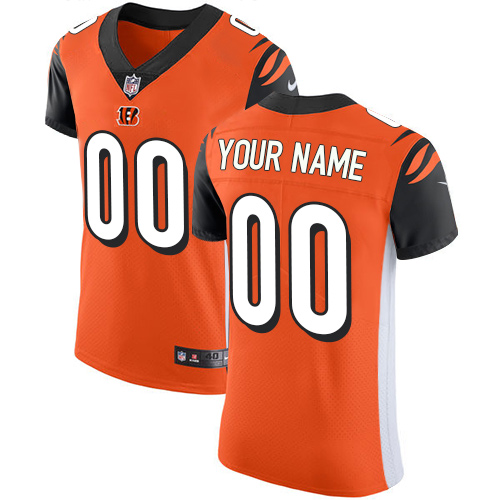 Men's Cincinnati Bengals Orange Alternate Vapor Untouchable Custom Elite NFL Stitched Jersey (Check description if you want Women or Youth size)