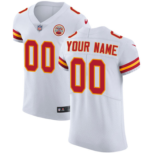 Men's Kansas City Chiefs White Vapor Untouchable Custom Elite NFL Stitched Jersey (Check description if you want Women or Youth size)