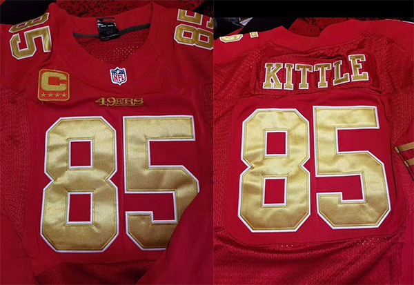 Men's San Francisco 49ers Customized Gold Number Red Stitched NFL Jersey (Check description if you want Women or Youth size)