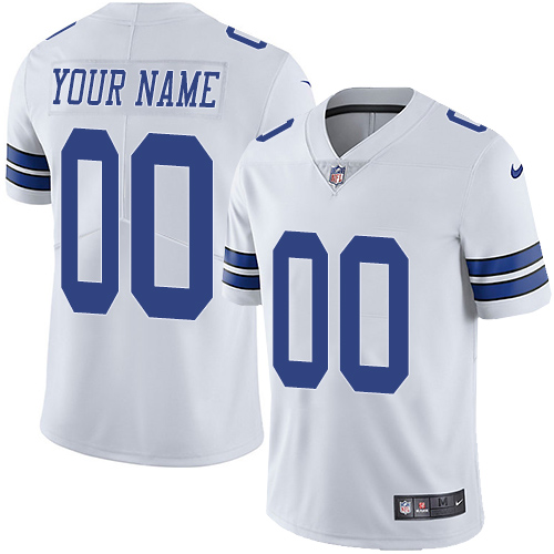 Men's Dallas Cowboys Customized White Vapor Untouchable NFL Stitched Limited Jersey (Check description if you want Women or Youth size)